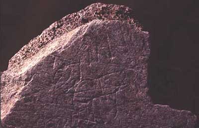 Tetela engraved mastodon bone